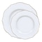 Smarty Had A Party White with Gold Rim Round Blossom Plastic Dinnerware Set (120 Dinner Plates+120 Salad Plates), 240PK 4840WHG-VP-CASE - alternate 6